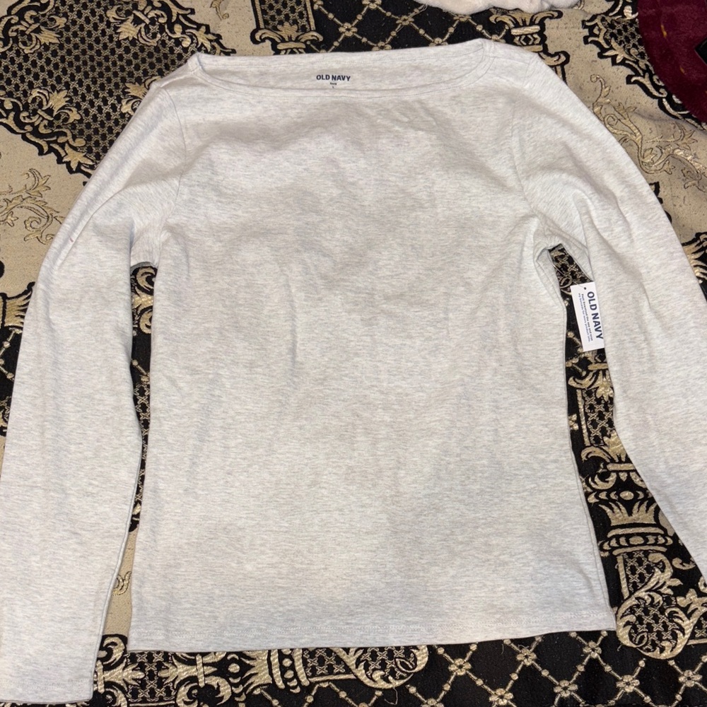 Old Navy Women's Light Gray Long Sleeve Tee